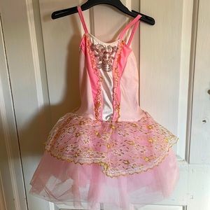 Revolution light pink and gold ballet costume